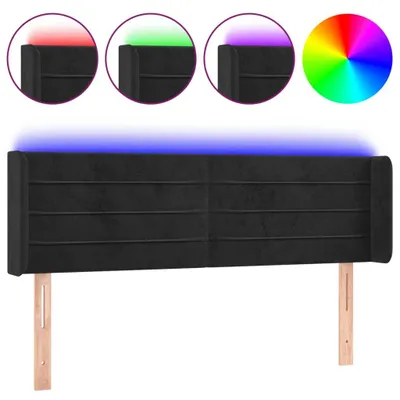 Produktbild von vidaXL LED Kopfteil Schwarz 147x16x78/88 cm Samt