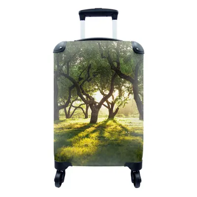 Produktbild von MuchoWow® Koffer Handgepäck Trolley Rollkoffer Kleine Reisekoffer mit 4 Rollen - Bäume - Natur - Sonne - Cabin Size < 55x40x23 cm & 55x40x20 cm - Fotokoffer - Kabinenkoffer - Boardgepäck - Reise-Box - Reisekoffer - Reisegepäck - Koffer mit Bild - Trolley für Kinder