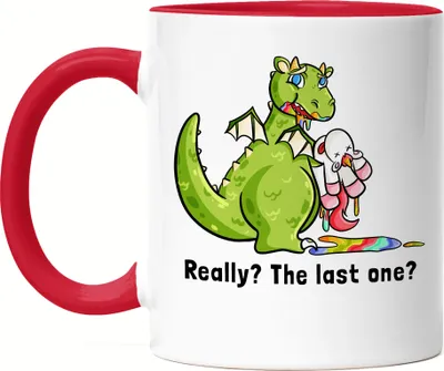 Produktbild von Really? The last one? Tasse  Drache frisst Einhorn Lustig Sarkasmus Tasse Rot