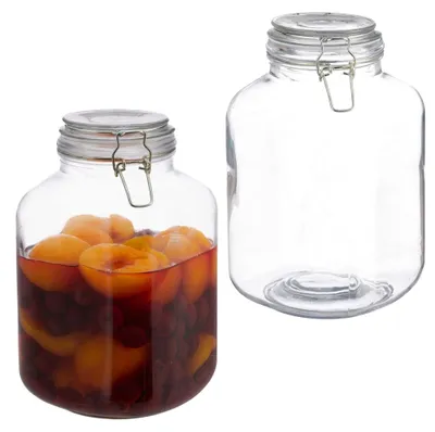 Obrázok produktu pre Sada 2 veľkých sklenených zaváracích pohárov s viečkami, 3 l