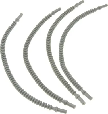 Produktbild von 4x Lego Bionicle Schlauch geriffelt 19L perl hell grau 8mm Enden 4506460 57539