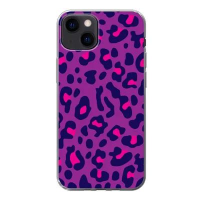 Produktbild von MuchoWow® Handyhülle Schutzhülle Hülle für iPhone 13 Pantherdruck - Lila - Rosa Silikon Softcase Handy Hülle - Karteninhaber