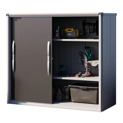 Produktbild von GFP Metalowa szafa ogrodowa 180x75x161 cm Przesuwan drzwi antracyt