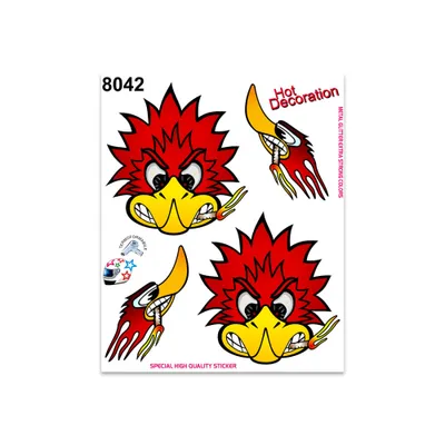 Produktbild von ABARTH Aufkleber mit Specht-Motiv, selbstklebend, 14 x 16 cm, für Helm, Auto oder Motorrad