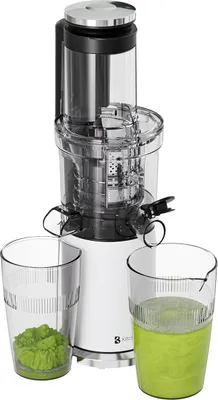 Produktbild von KitchenBrothers Slow Juicer - Vertikal - Entsafter - Obst- und Gemüsepresse - 80mm - 750ml - Perlweiß/Weiß