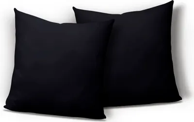 Produktbild von 2er Pack Kissenbezug Kissenhülle 40x40 cm schwarz Uni Jersey Baumwolle Set