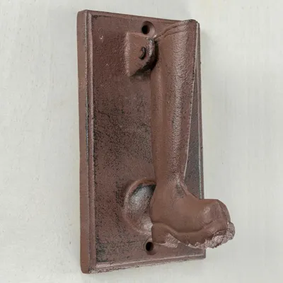 Produktbild von HOMESCAPES Türklopfer antik Stiefel braun 821g