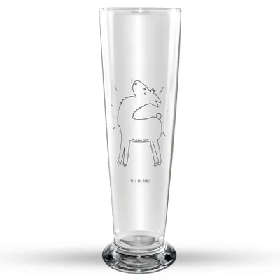 Produktbild von Mr. & Mrs. Panda Bierglas Lama Stolz - Transparent - Geschenk, Freundin, Weizen Glas, Neustart, Weißbierglas, Weizenbier, Anders, Bier, Lamas, Mr Mrs Weizenglas, Family