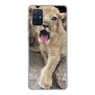 Produktbild von MuchoWow® Handyhülle Schutzhülle Hülle für Samsung Galaxy A71 Jungtier - Löwen - Niedlich Silikon Softcase Handy Hülle - Kartenbesitzer