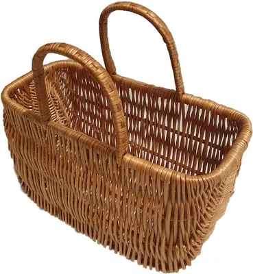 Produktbild von Einkaustasche aus Weide Braun 40x20x37 cm Picknikkorb Weidenkorb Geflochten