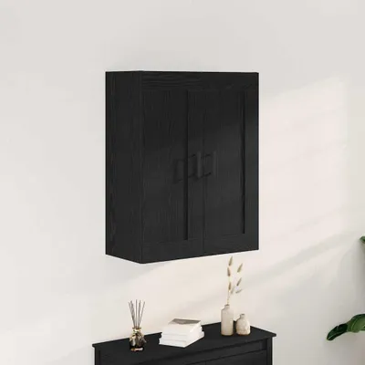 Image de vidaXL Armoire murale noire aspect chêne 69,5 x 34 x 90 cm