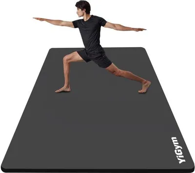 Productafbeelding van Gymnastiekmat, 195 x 90 cm, grote brede yogamat, 10/15 mm dik, fitnessmat, XL, voor thuis, gym, sportmat, met draagriem en tas