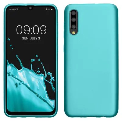 Produktbild von kwmobile Handyhülle für Samsung Galaxy A50 Hülle - Silikon Case metallisch schimmernd - Schutzhülle Cover - Metallic Mintgrün