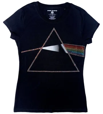 Productafbeelding van Pink Floyd - The Dark Side of the Moon, versierd T-shirt met korte mouwen, zwart, damesmodel