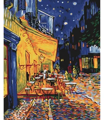 Productafbeelding van Schilderij op nummer, BRUSHME, 40x50 cm, "Nachtcafé in Arles" van Vincent van Gogh