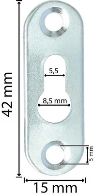 Produktbild von Linsenkopfbeschlag Schrankaufhänger Bilderösen Aufhängeösen - Größe: 42 x 15 Loch 8,5 - Menge: 100