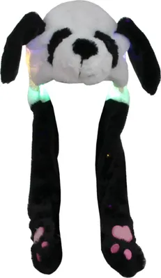 Produktbild von Wackelohr Mütze mit LED und beweglichen Ohren - aus Plüsch, Kostüm für Kinder und Erwachsene: Panda sm-484 LED Wackelohr Mütze wählen: Panda sm-484 LED
