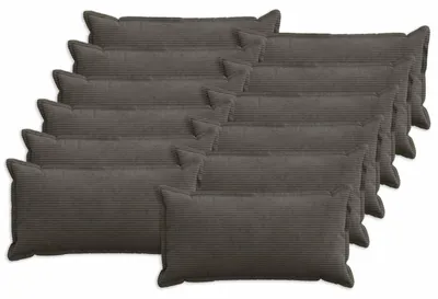 Image de vidaXL, housses de coussin, 12 pièces, HOUTEN, anthracite, 40 x 80 cm, matière : cord