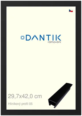 Obrázek produktu pro DANTIK rámeček 29,7x42 | ALU profil 7005 Černá matná (Plexi Čiré)