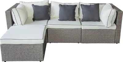Immagine prodotto di Salotto da giardino in polyrattan "Kuba" - 3 posti - grigio