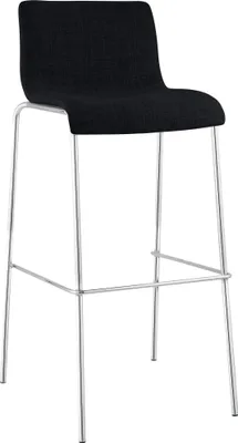 Produktbild von CLP Barhocker Hover stapelbar Stoffbezug Vierfußgestell bis 150 kg schwarz Gestell Farbe chrom