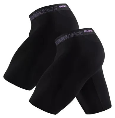 Produktbild von Atlantic Boxershorts lang schwarz aus 94% Bambus für optimalen Komfort M