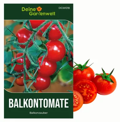 Produktbild von Balkontomaten rot Balkonzauber Samen - Solanum lycopersicum - Balkontomatensamen - Gemüsesamen - Saatgut für 15 Pflanzen