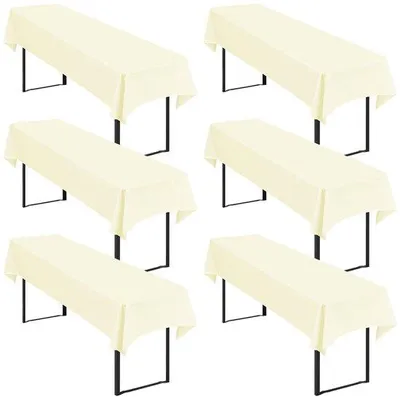 Immagine prodotto di Tovaglie rettangolari, 250x100 cm, beige, lavabili, in poliestere