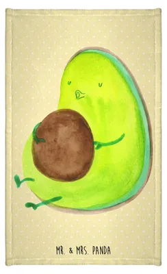 Produktbild von Mr. & Mrs. Panda Handtuch Avocado Pfeifen - Gelb Pastell - Geschenk, baumwolle, Schwanger, Gästehandtuch 30x50, Abnehmen, Gästetuch, Ernährung, Diät, Kleines, Klein