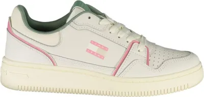 Produktbild von Moderner Damensneaker Weiß: Kontrastdetails in Grün & Rosa
