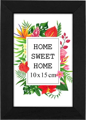 Obrázok produktu pre MG Design rám na obrazy 10 x 15 cm - farba čierna, z dreva, s akrylovým sklom - na vertikálne alebo horizontálne zavesenie/postavenie, na fotografie, plagáty
