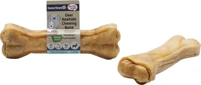 Produktbild von Beeztees Hundesnack Hirschhaut Kauknochen, Maße: 17 cm