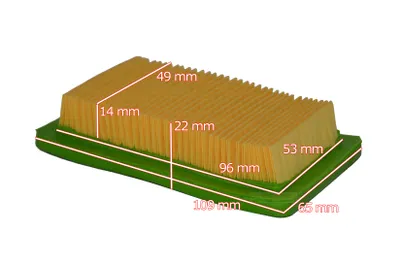 Produktbild von 10,9 X 6,5 X 2,2 CM / 109x65x22 Luftfilter für China / Import Rasenmäher