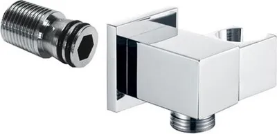 Immagine prodotto di Mereo Presa a muro con supporto doccia, quadrata, ottone cromato - CB700A