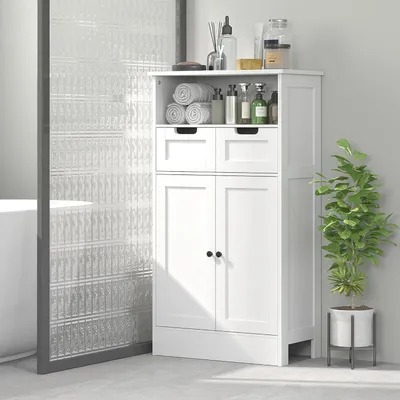 Imagen del producto de Armario de baño - Mueble de almacenamiento - Armario con cajones - Mueble de almacenamiento - Mueble para baño - Estante ajustable