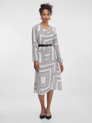 Produktbild von Orsay Weißes, gemustertes, knielanges Damenkleid 42