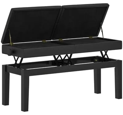 Immagine prodotto di HOMCOM Panca per pianoforte con vano portaoggetti, fino a 220 kg, ecopelle
