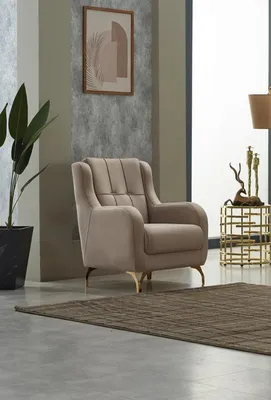 Produktbild von Sessel Polstersessel Einsitzer Stoff Wohnzimmer Sitzer Moderne Beige