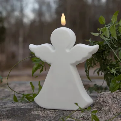 Zdjęcie produktu dla Świeca Led FLAMME biała Aniołek 18cm IP44