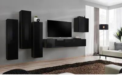 Zdjęcie produktu dla Meblościanka do salonu RIONATA 3 – czarna