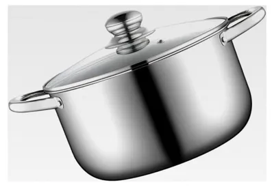 Produktbild von Suppentopf aus Edelstahl 22 cm mit Dampfgarerfunktion, korrosionsbeständig und vielseitig einsetzbar in Küche und Haushalt
