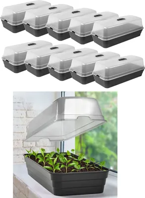 Produktbild von 10x Aufzuchtbeet Deckel Set Beet Frühbeet Anzuchtkasten Mini Gewächshaus Anzucht
