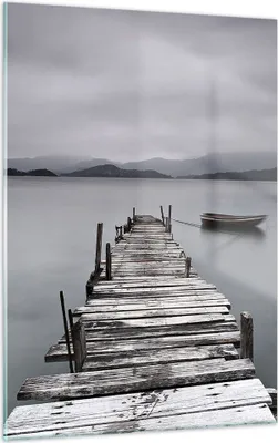 Produktbild von Bilder auf glas - Einteilig - Brücke See - 50x70cm - Glasbilder - Wandbilder - Bilder - Kunstdruck - zum Aufhängen bereit - Wanddekoration aus Glas - Glas Bilder - Wandbild auf Glas - GPA50x70-3547