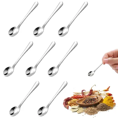 Edelstahl-Esslöffel-Set, 8 Stück, hochglanzpoliert, 7,5 cm