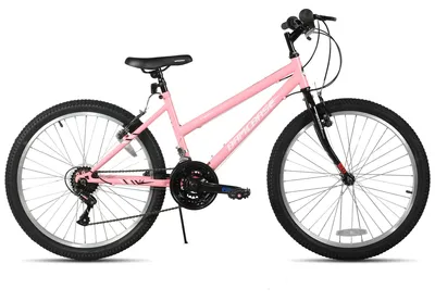 Immagine prodotto di Mountain bike da donna, disponibile nelle taglie 24 e 26 pollici, con 18 velocità, freni a V doppi e telaio in acciaio con elementi in carbonio
