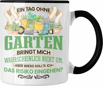 Produktbild von Trendation - Garten Tasse Geschenk für Gärtner Hobbygärtner Lustiger Spruch Geschenkidee Männer (Schwarz)