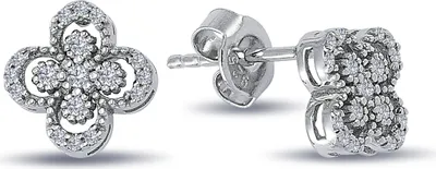 Produktbild von Diamanten Brillant Klee-Ohrstecker Weißgold