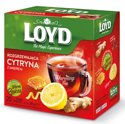 Immagine prodotto di Tè riscaldante Loyd zenzero, limone e miele 20 bustine