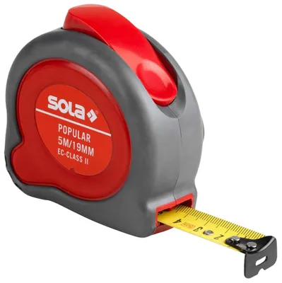 Produktbild von SOLA Rollbandmaß Popular PP 8 M, EG-Klasse 2, Länge 8 m, Bandbreite 25 mm
