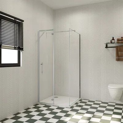 Produktbild von 90x90cm 185cm 6mm Eckdusche Eckeinstieg DuschkabineFalttür Duschtür Nano Glas Glastür